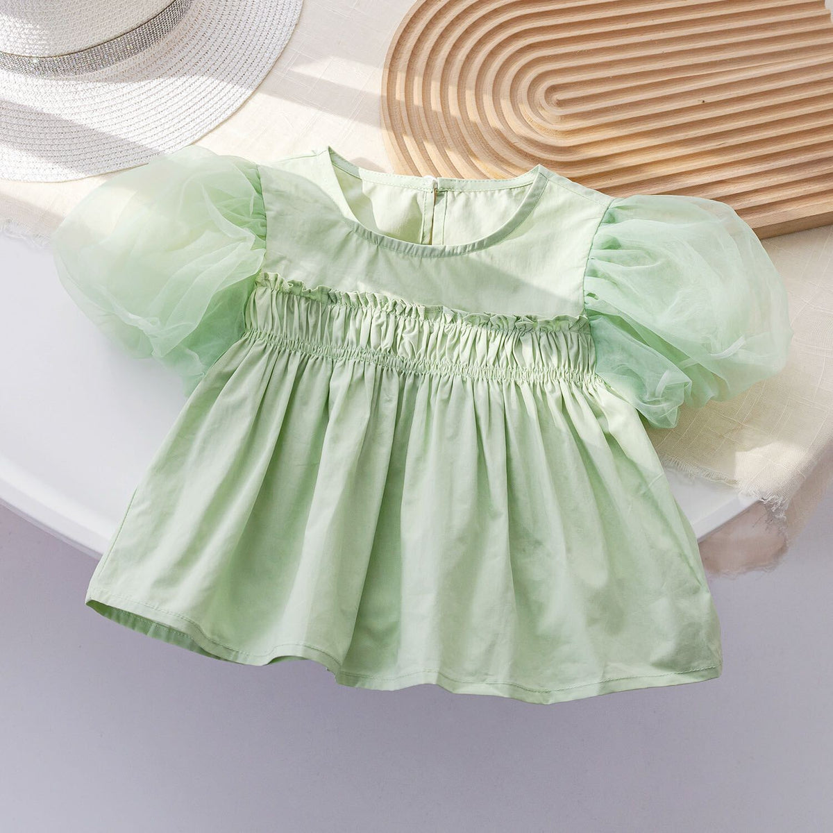 Net Balloon Sleeve Dress BabyMonk