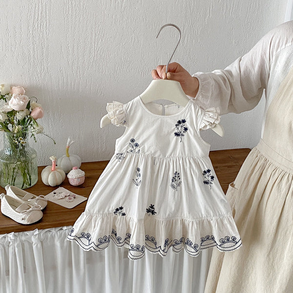 Flower embroidered dress