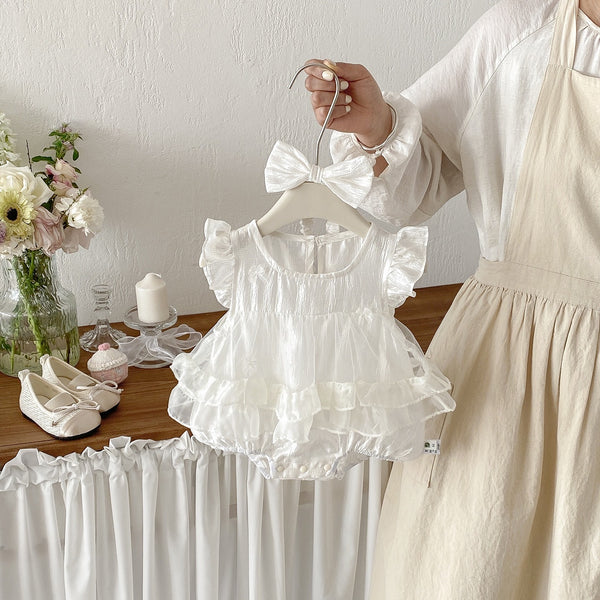 Lace romper with headband