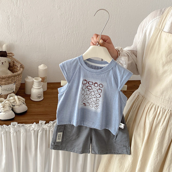 Fruits printed t-shirt and shorts set