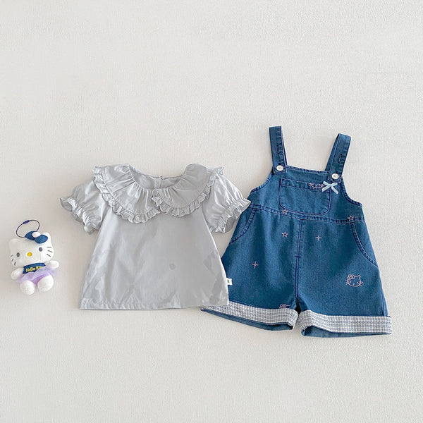 denim dungaree summer set
