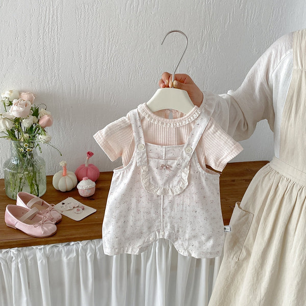 ribbed t-shirt dungaree set