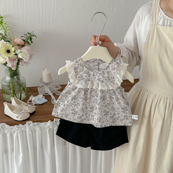 Floral top and short set