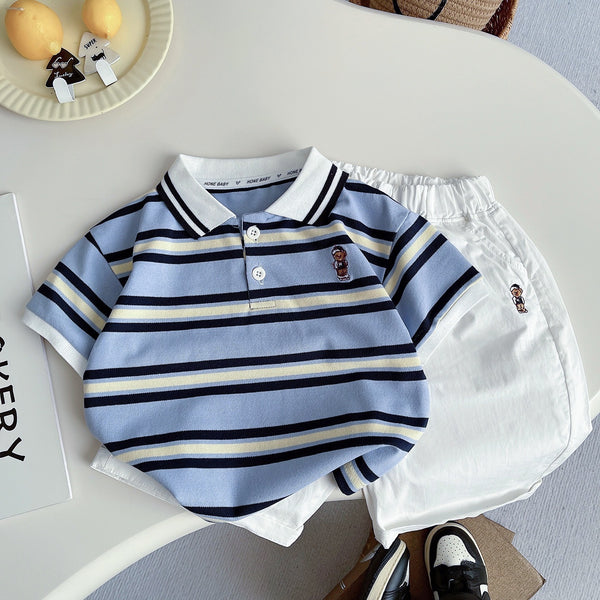 Polo striped t-shirt and shorts set