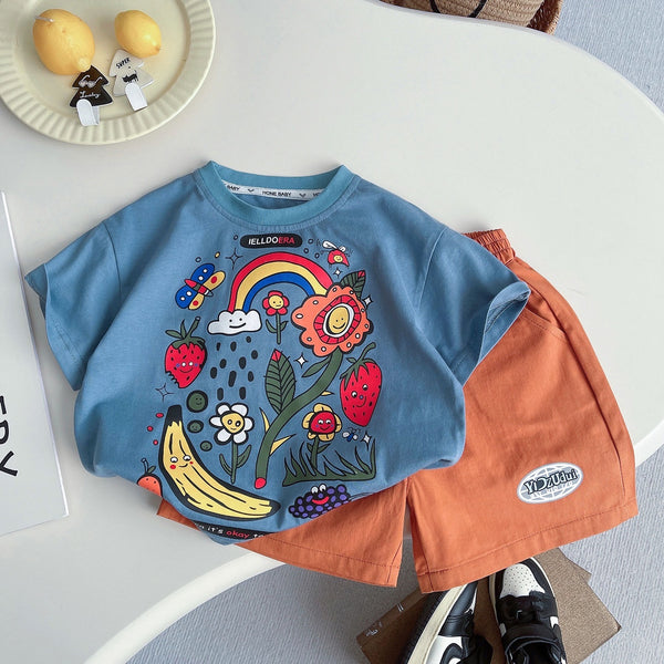 Graphic tee and shorts set