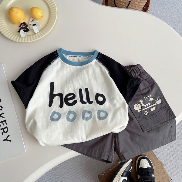 Hello t-shirt and shorts set