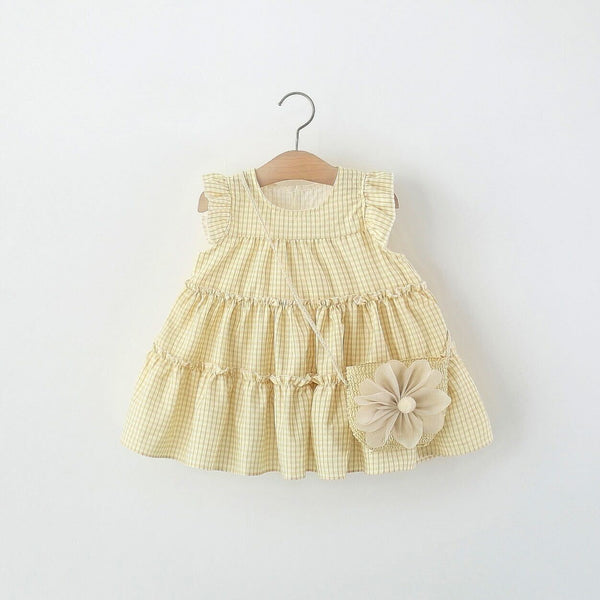 Checkered summer dress with bag