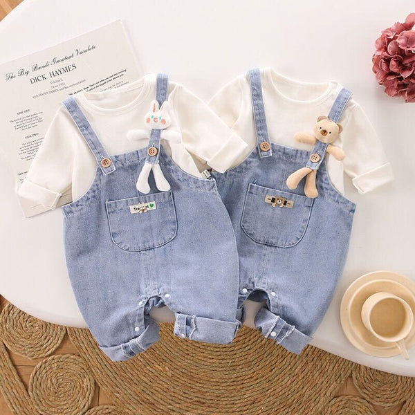 Denim dungaree set