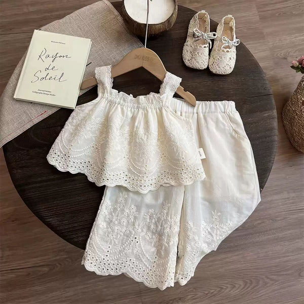 Eyelet embroidered premium set