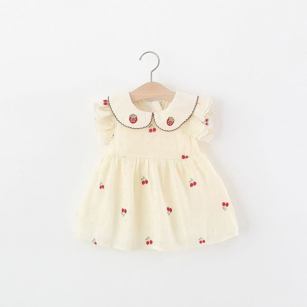 Strawberry collar embroidered dress