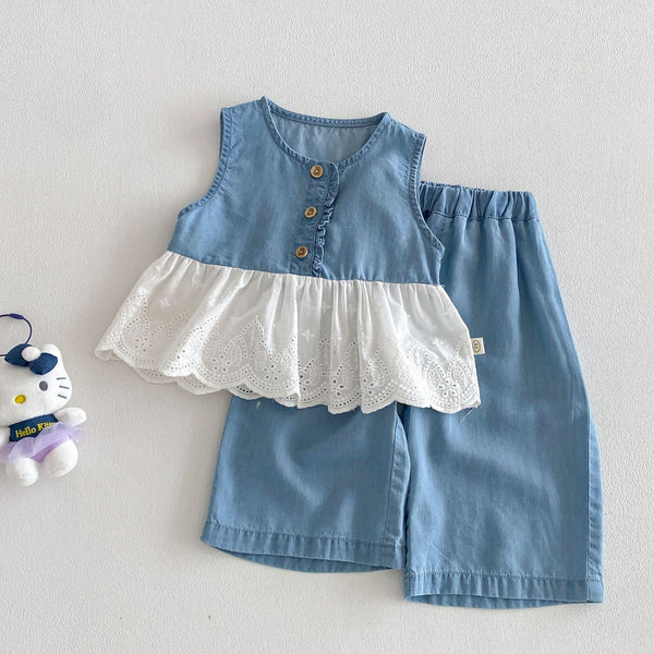 Denim eyelet premium set