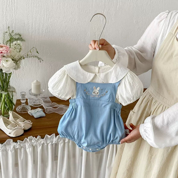 Tshirt and rabbit dungaree jumpsuit set