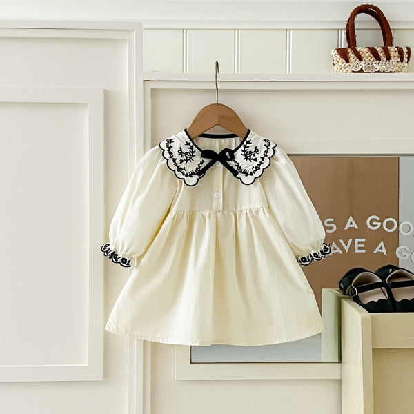 Doll collar embroidered dress