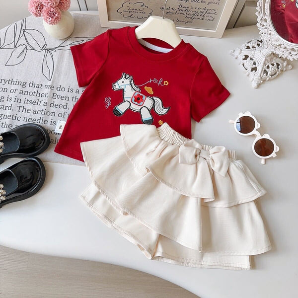 Horse tshirt and skort set