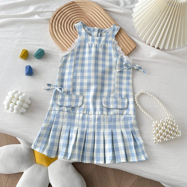 Checkered lace dress