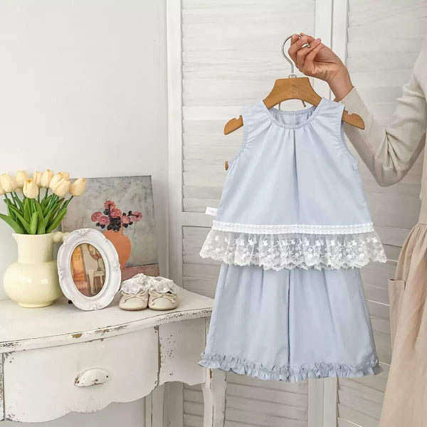 Sky blue lace set