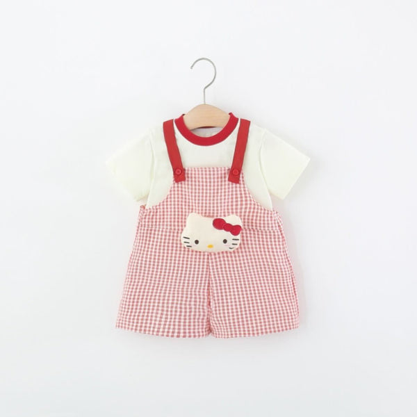 Hello kitty dungaree set