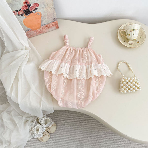 Pink embroidered premium romper