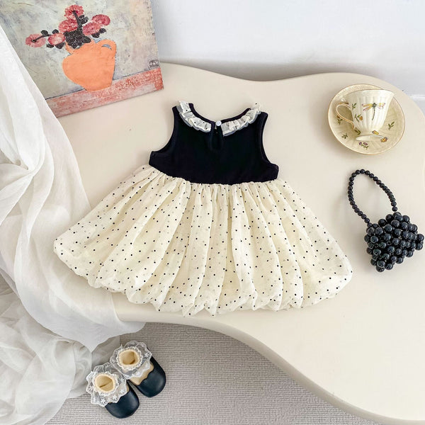 Black and white lace dress