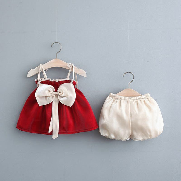Bow strap top and shorts set